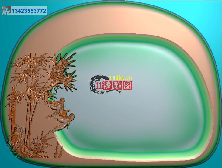 竹鸟砚台