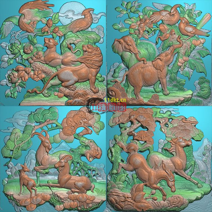 狮子大象鹰三羊马到成功方形集合