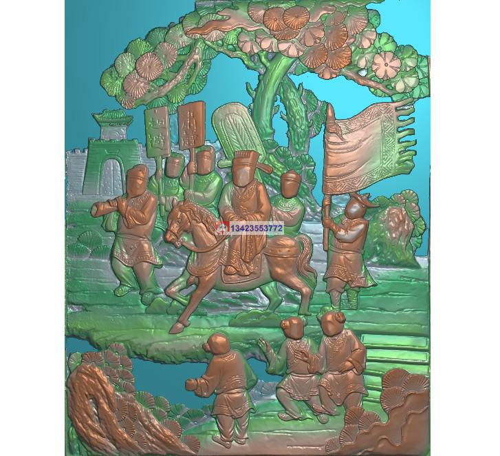 金榜题名高中状元古建寺庙精雕深雕扫描图人物