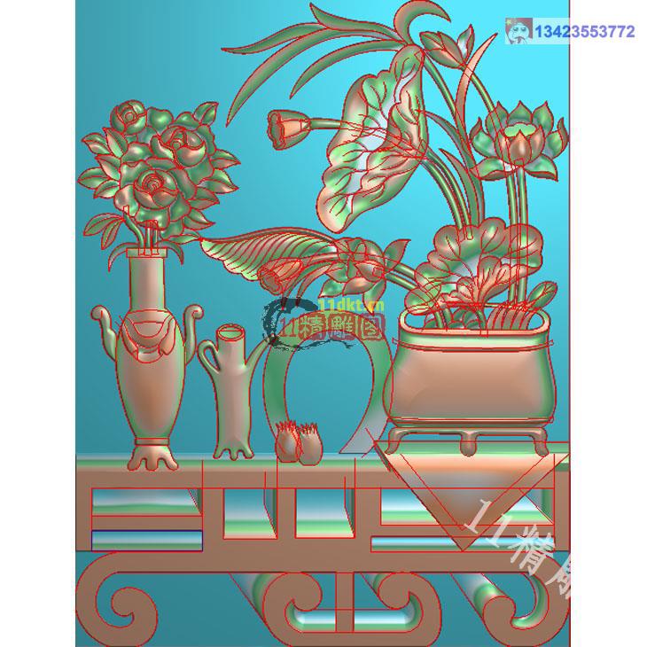 11精雕图文房一景花草080