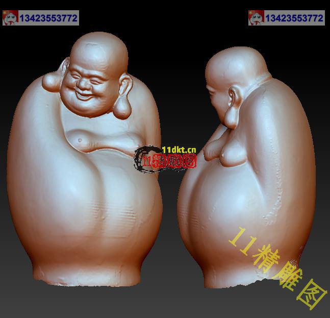 新扫描弥勒佛3d打印图模型STL圆雕图