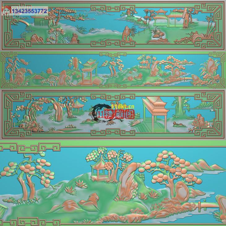  山水肚板带线