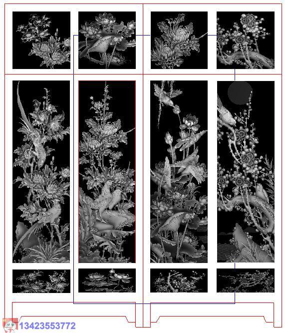花莉花鸟顶箱柜(没线)